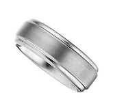 Polished Tungsten 7.3mm Men's Wedding Band- Size 8.5